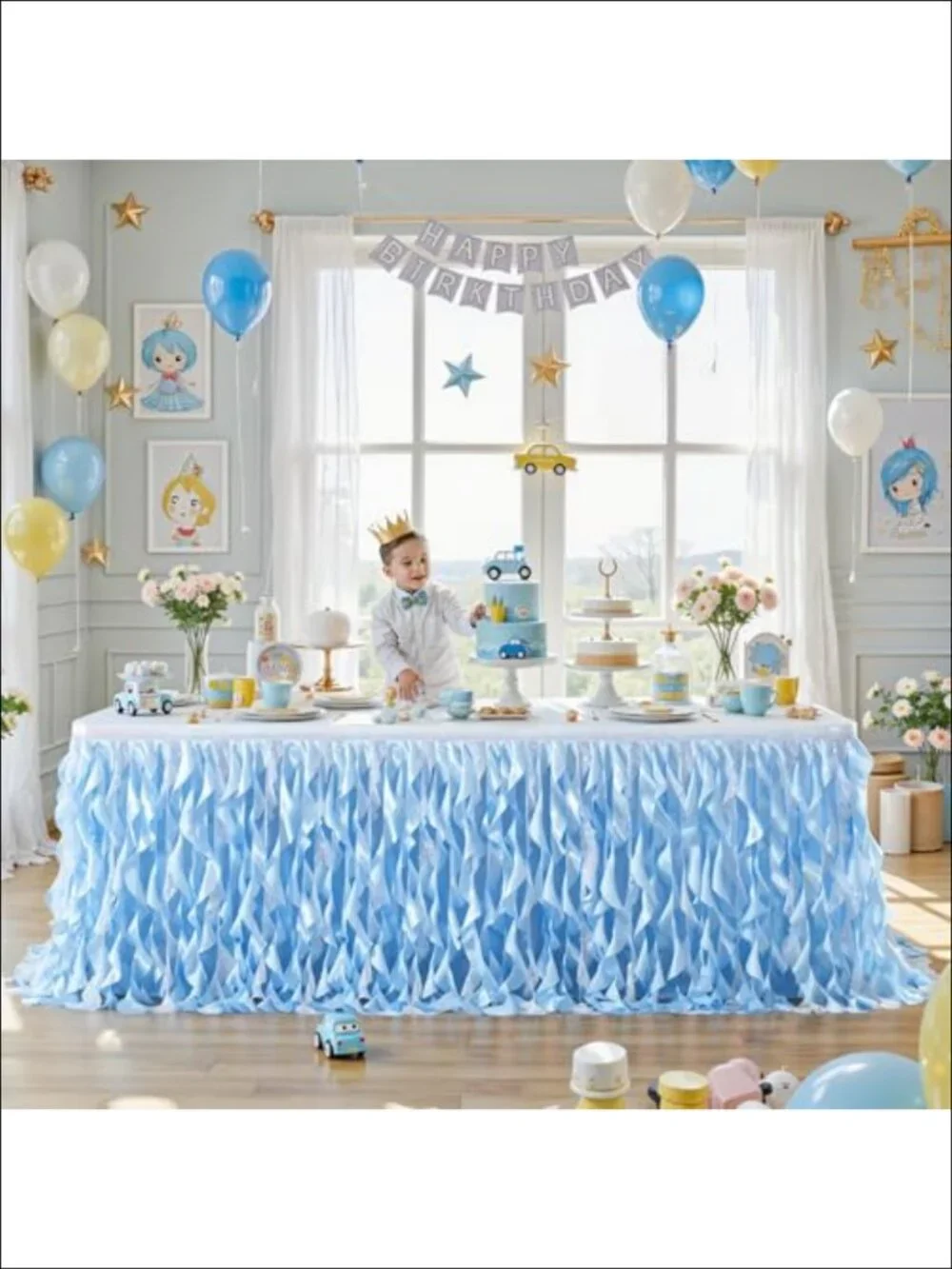 Sequin Table Skirt 9ft Fringe Tutu for Rectangle Tables